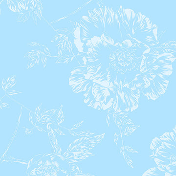 Shadow Flowers Backing WIDE: Sky Blue (1/4 Yard)