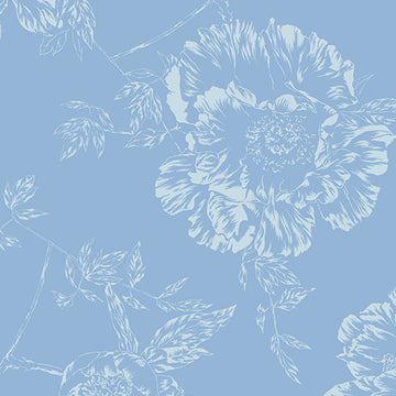 Shadow Flowers Backing WIDE: Medium Blue (1/4 Yard)