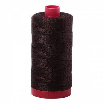 Aurifil: 12wt Cotton-Very Dark Bark 1130