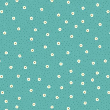 Little Matryoshka: Turquoise Daisy Dot (1/4 Yard)