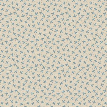 MOJOLICA: Ditzy petal on dark cream (1/4 Yard)
