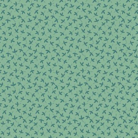 MOJOLICA: Ditzy petal on minty green (1/4 Yard)
