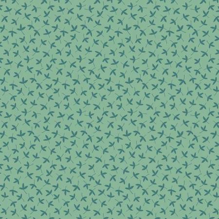 MOJOLICA: Ditzy petal on minty green (1/4 Yard)