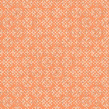 FOLK FLORAL: Cross stitch on autumn orange (1/4 Yard)