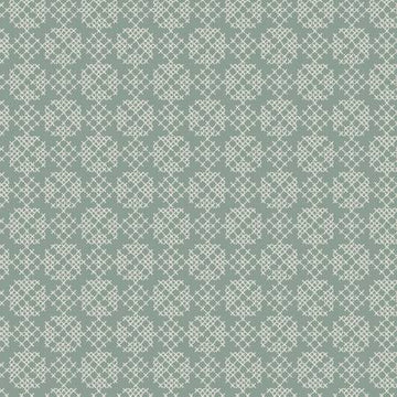FOLK FLORAL: Cross stitch on iced sage (1/4 Yard)