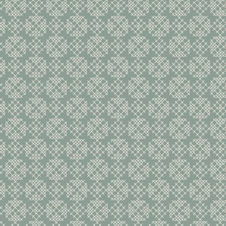 FOLK FLORAL: Cross stitch on iced sage (1/4 Yard)