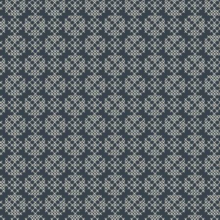 FOLK FLORAL: Cross stitch on navy blue (1/4 Yard)