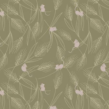 AUTUMN FIELDS...RELOVED: Barley mice on soft earth (1/4 Yard)