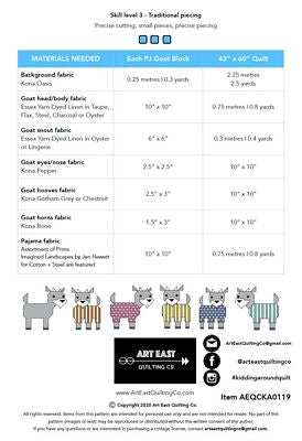 ART EAST: Kidding Around -Goats in Pajamas Quilt Pattern