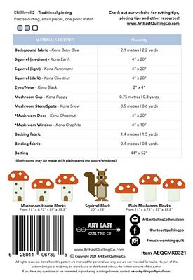 ART EAST: Mushroom King-A Squirrel and His Kingdom Quilt Pattern