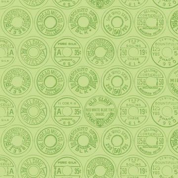 She Who Sews: Low Volume Spool Tops Green (1/4 Yard)