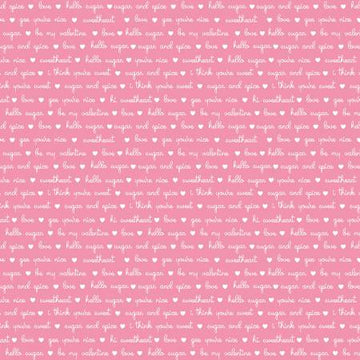 Sugar and Spice- Endearments in Pink (1/4 Yard)
