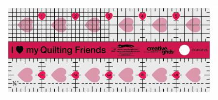Creative Grids: 2.5x6-I Love My Quilt Friends Mini Quilt Ruler