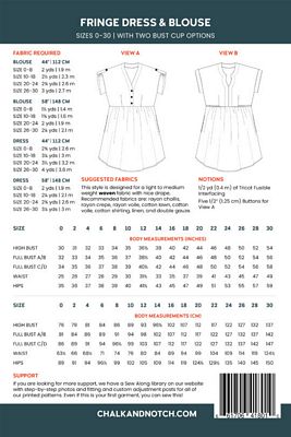 Fringe Dress and Blouse Pattern