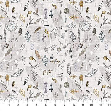 Forest Fable: Branches-Taupe (1/4 Yard)