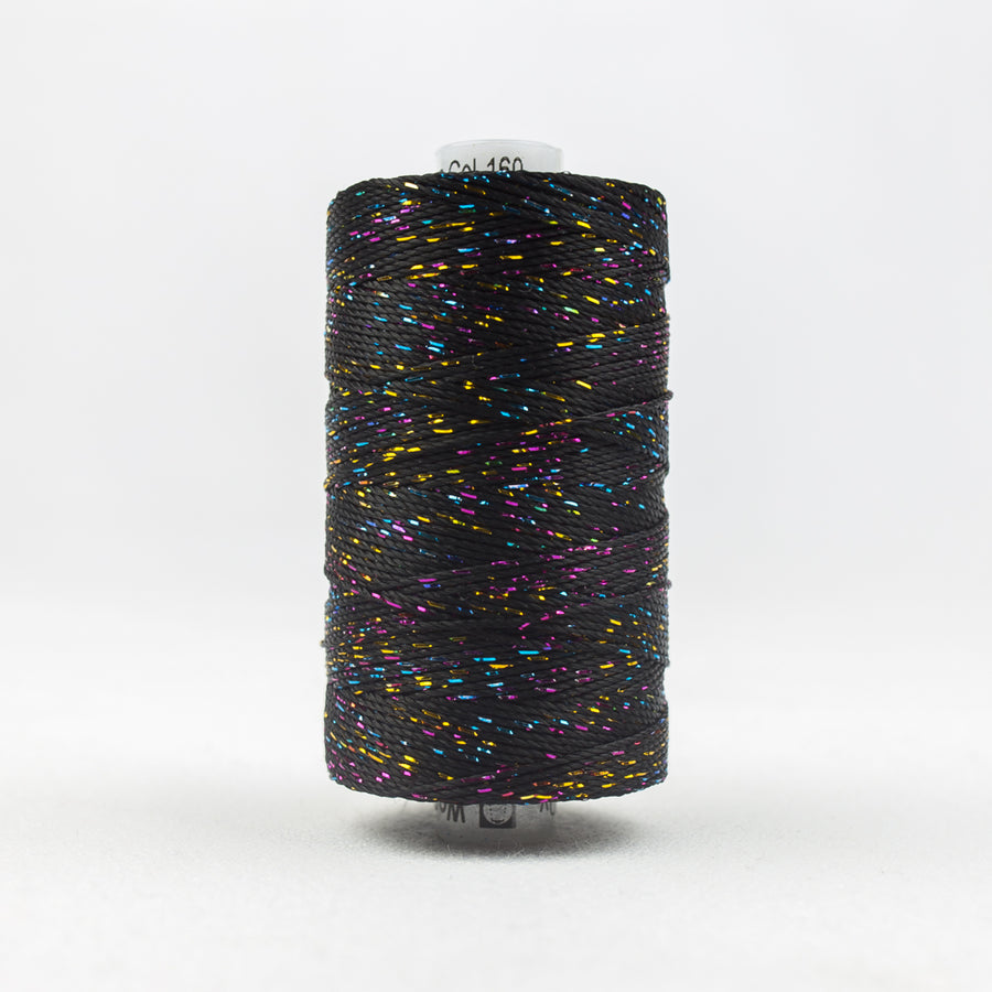 DAZZLE: 8wt Rayon Metallic 200yds-Black/Multicolored 160