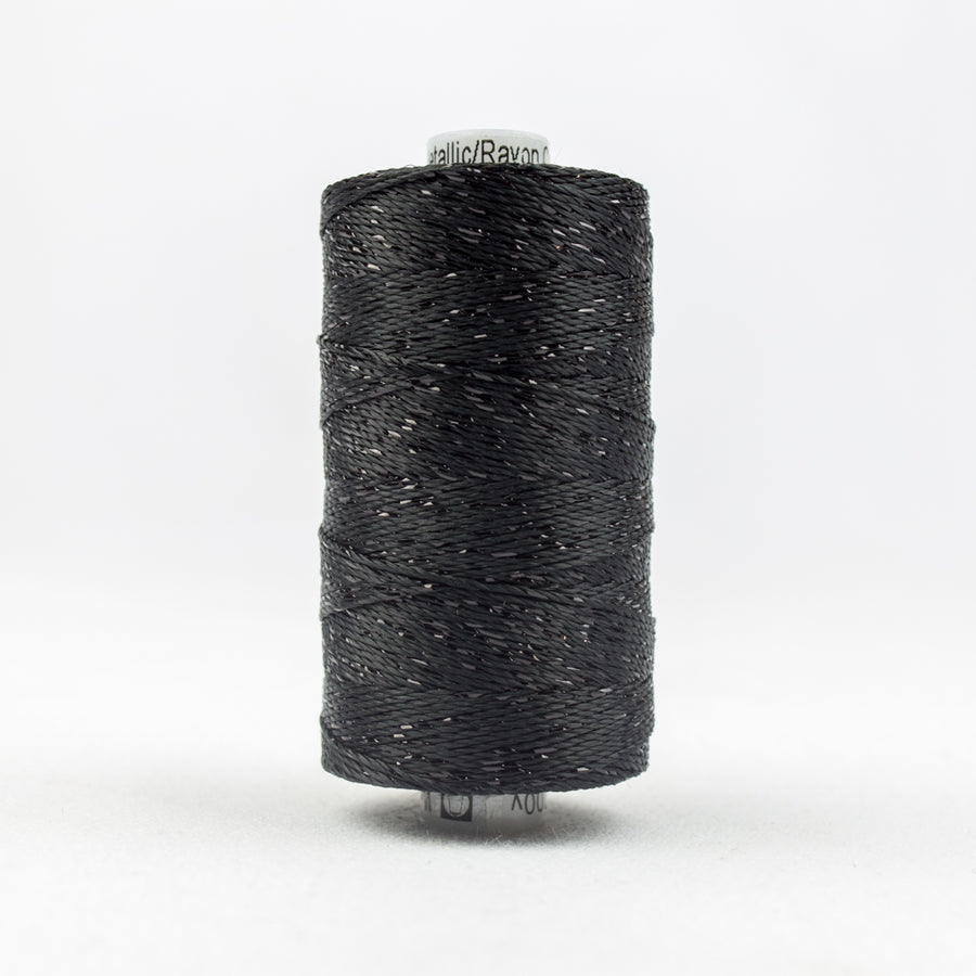 DAZZLE: 8wt Rayon Metallic 200yds-Black 9000