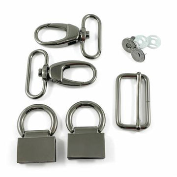Emmaline Bags: Double Flip Shoulder Bag Hardware Kit-Gunmetal
