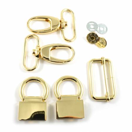 Emmaline Bags: Double Flip Shoulder Bag Hardware Kit-Gold