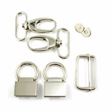 Emmaline Bags: Double Flip Shoulder Bag Hardware Kit-Nickel