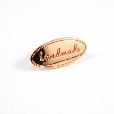 Metal Bag Label Oval handmade in Copper