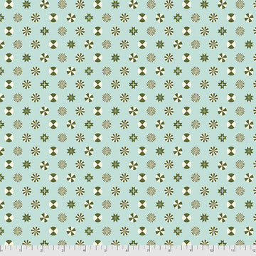 Tula Pink HOLIDAY HOMIES: Flannel Peppermint Stars - Pine Fresh (1/4 Yard)