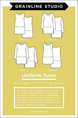 Uniform Tunic - Grainline Studios Sizes 0-18