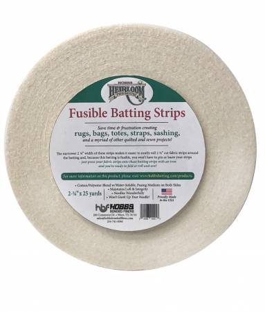 Heirloom Fusible Blended Batting Strips- 2-1/4in x 25 yds