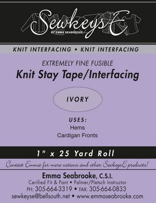 FUSIBLE KNIT STAY TAPE 1IN Ivory