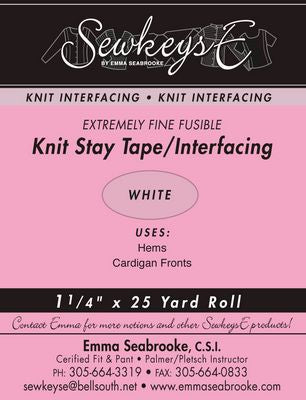 FUSIBLE KNIT STAY TAPE 1.25 White