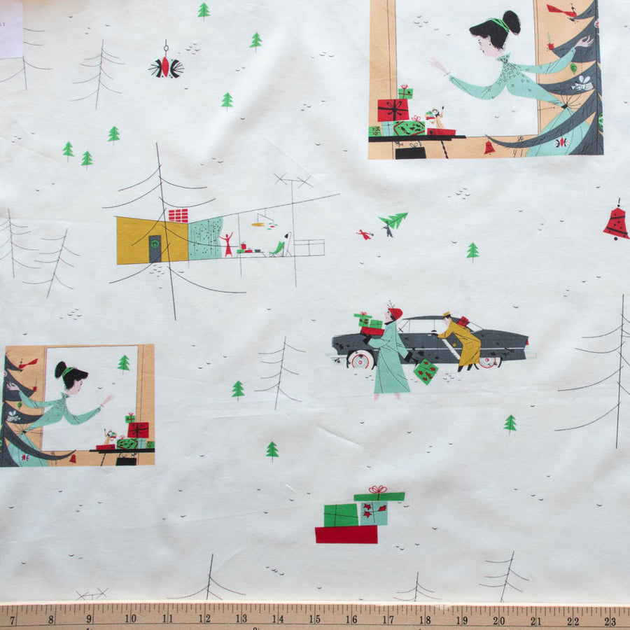 Charley Harper Holiday Best v1: Holiday Post (1/4 Yard)