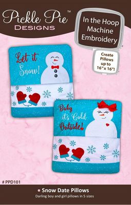 Snow Date Pillows ITH Machine Embroidery CD