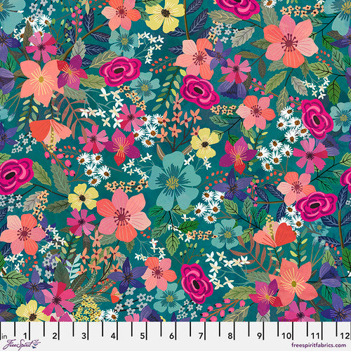 MAGIC FRIENDS:  Deep Garden-Emerald (1/4 Yard)