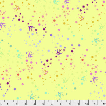 Tula Pink True Colors: Fairy Dust-Lime (1/4 Yard)
