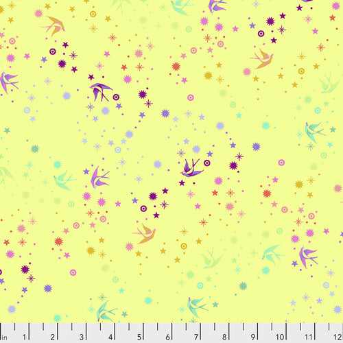 Tula Pink True Colors: Fairy Dust-Lime (1/4 Yard)