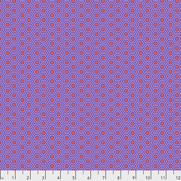 Tula Pink TRUE COLORS: Hexy in Fire Fish (1/4 Yard)