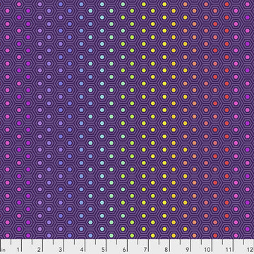Tula Pink TRUE COLORS: Hexy Rainbow in Starling (1/4 Yard)