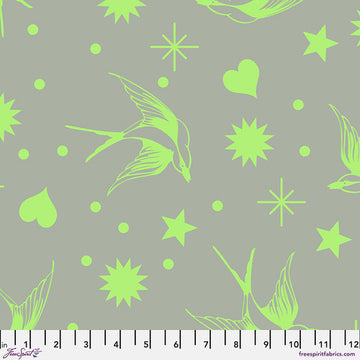 Tula Pink TRUE COLORS-NEON: Neon Fairy Flakes-Karma (1/4 Yard)