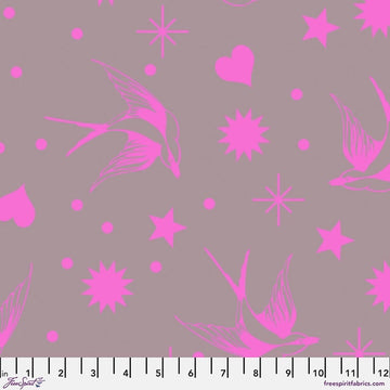 Tula Pink TRUE COLORS-NEON: Neon Fairy Flakes-Mystic (1/4 Yard)