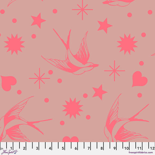 Tula Pink TRUE COLORS-NEON: Neon Fairy Flakes-Nova (1/4 Yard)