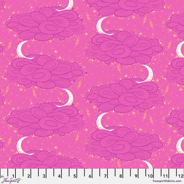 Tula Pink NIGHTSHADE (DEJA VU): Storm Clouds-Oleander (1/4 Yard)