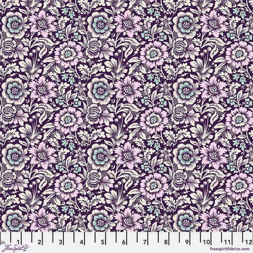 Tula Pink NIGHTSHADE (DEJA VU): Mini Spider Blossom-Nerium (1/4 Yard)