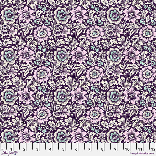 Tula Pink NIGHTSHADE (DEJA VU): Mini Spider Blossom-Nerium (1/4 Yard)