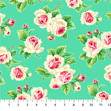 True Kisses Rayon- Fling in Mint (1/4 Yard)