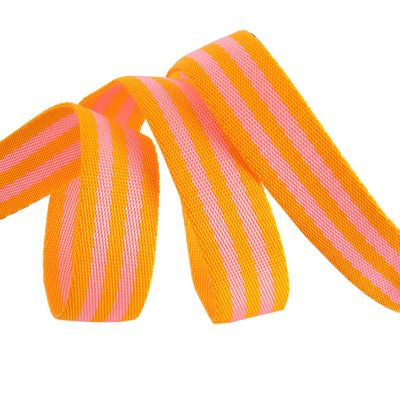 Tula Pink Webbing: Pink and Orange 1in