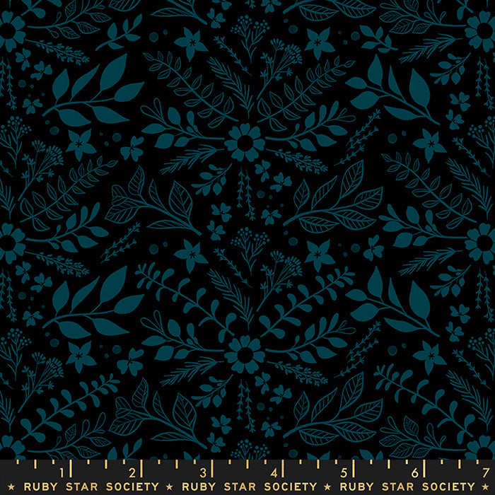 CURIO: Sprigs-Black (1/4 Yard)