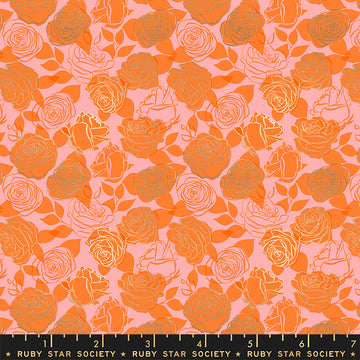 Ruby Star Society CURIO: Roses-Balmy Metallic (1/4 Yard)