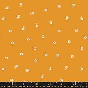 Ruby Star Society CURIO: Falling Flowers-Honey Metallic (1/4 Yard)