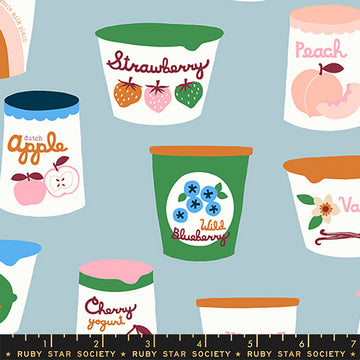 Strawberry & Friends: Yogurt - Kim Blue (1/4 Yard)