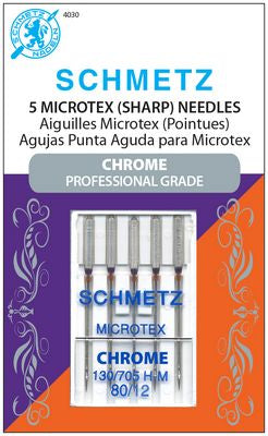 Schmetz Chrome Microtex 80/12 Needles - 5 Pack